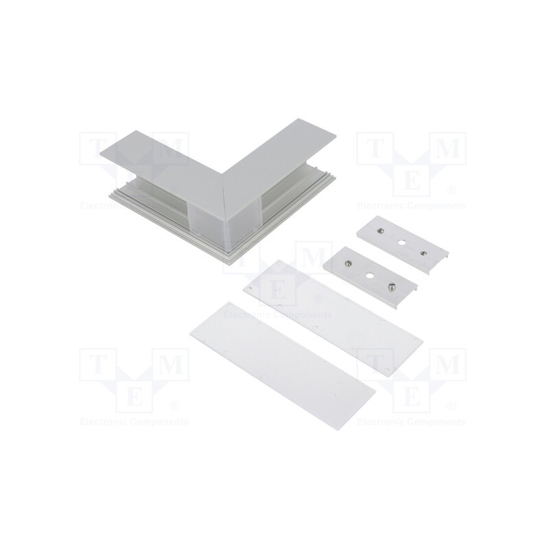 1 set x TOPMET - V4710020S - Connector 270°, silver, aluminium, anodized, VARIO30-02