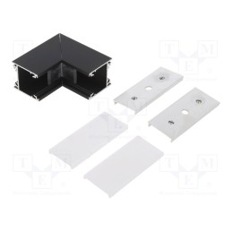 1 set x TOPMET - C1870002 - Connector 90°, black, aluminium,polycarbonate, LINEA20