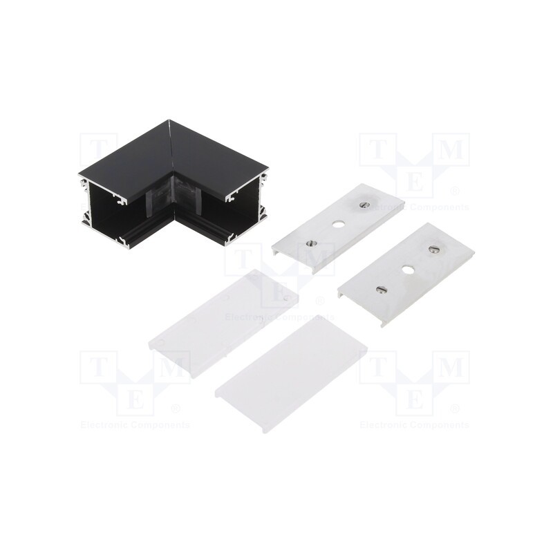 1 set x TOPMET - C1870002 - Connector 90°, black, aluminium,polycarbonate, LINEA20