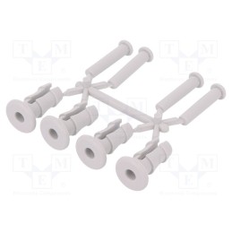 1 set x HT HI TECH POLYMERS - LNS-1 - Rivets set, light grey, 4pcs.