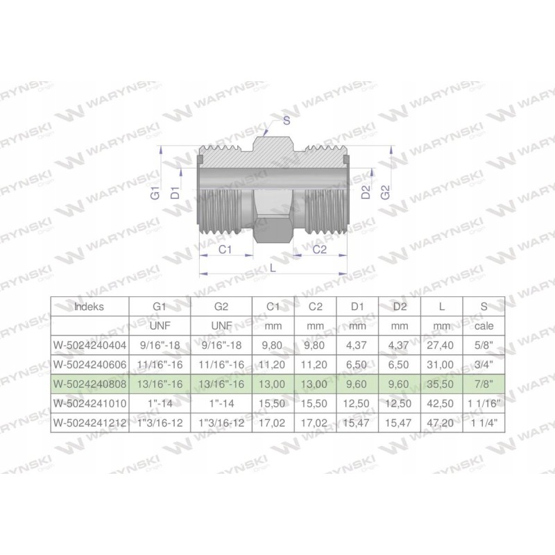 Inch hydraulic connector bb 13 16 orfs u