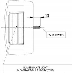 Rectangular left combination rear lamp