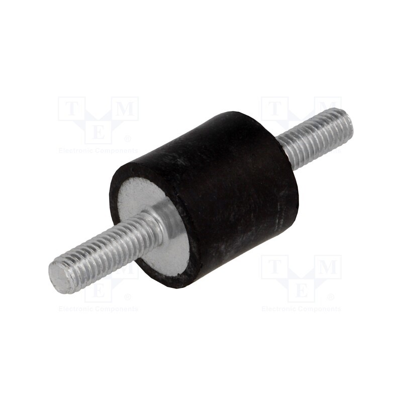 1 pcs x ELESA+GANTER - DVA.1-20-20-M6-18-55 - Vibration damper, M6, Ø: 20mm, rubber, L: 20mm, Thread len: 18mm