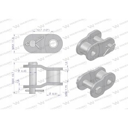 Chain link straight plate p08b 1 r1 1 2 in