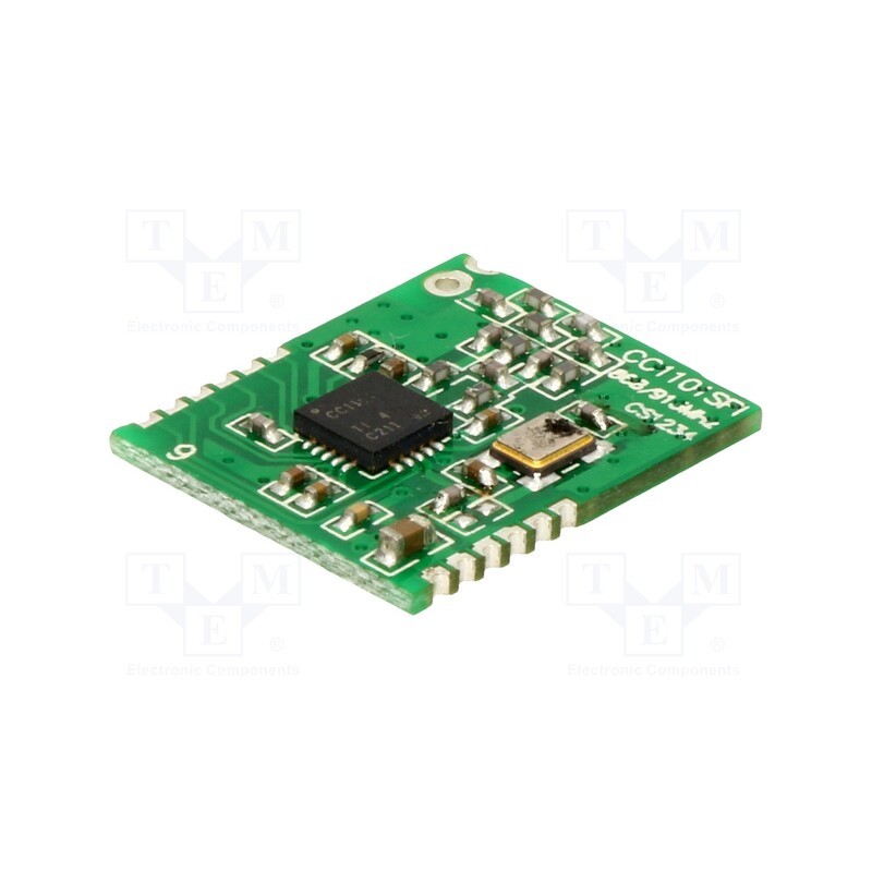 1 pcs x RADIOCONTROLLI - RC-CC1101-SPI-SMT-868 - Module: RF, 868MHz, SPI, -110dBm, 1.8÷3.6VDC, 10dBm, SMD, 15x18mm