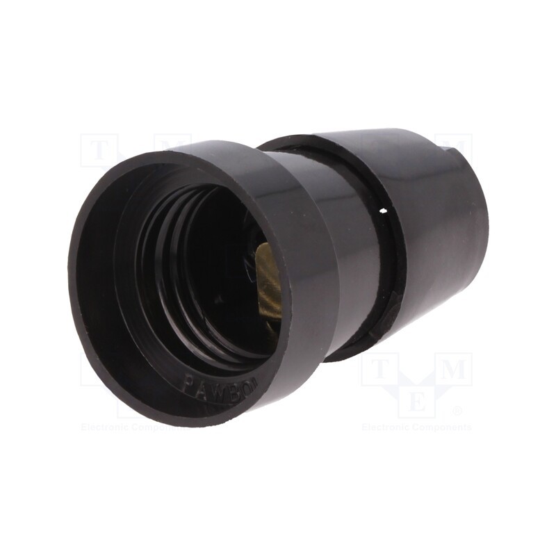 1 pcs x PAWBOL - D.3002 - Lampholder: for lamp, E27, Body: black, Ø: 38mm, Mat: bakelite