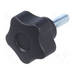 1 pcs x ELESA+GANTER - VCT.25 P-M5X16 - Knob, Ø: 25mm, Ext.thread: M5, 16mm, H: 19mm, technopolymer PA