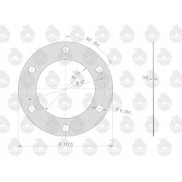 PTO cover gasket krazelite 0 8mm c 330 sold