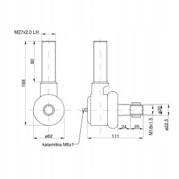 Short left ball joint with nut M27x2 882211