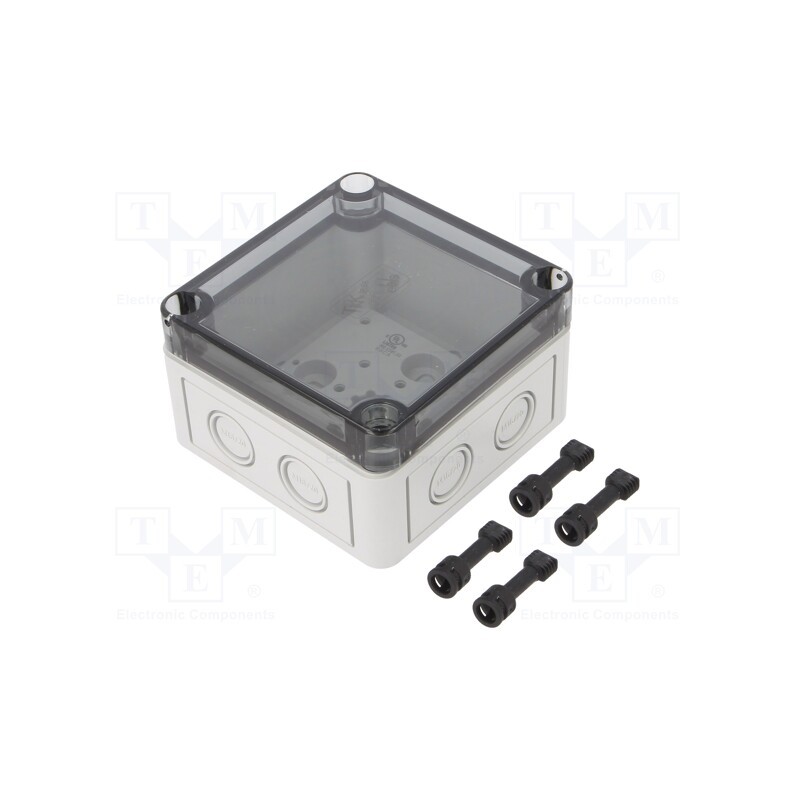 1 pcs x SPELSBERG - 13700301 - Enclosure: multipurpose, X: 94mm, Y: 94mm, Z: 57mm, TK PC, grey, IP66