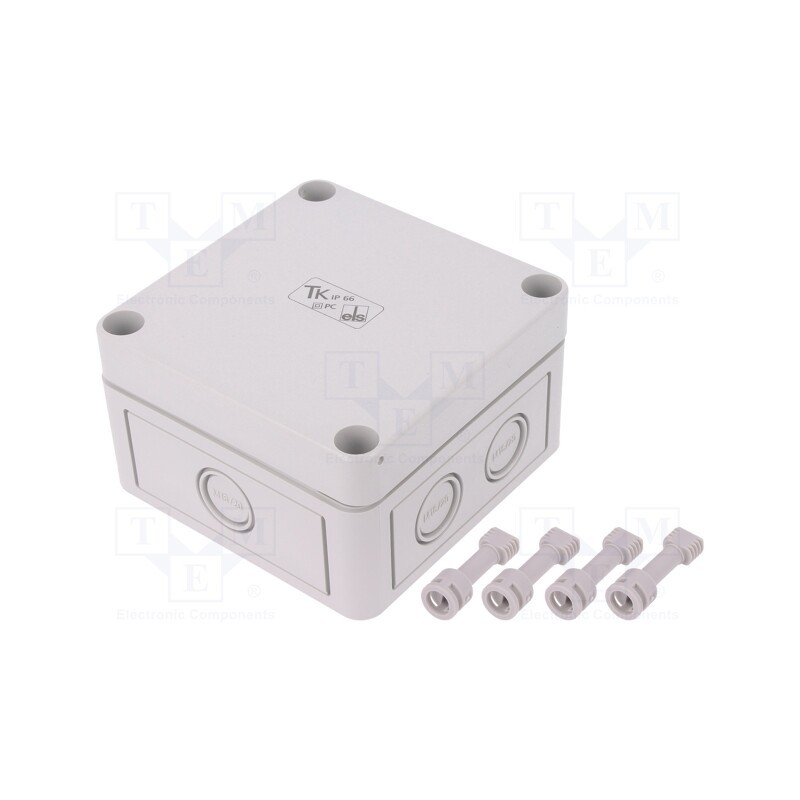 1 pcs x SPELSBERG - 12740301 - Enclosure: multipurpose, X: 94mm, Y: 94mm, Z: 57mm, TK PC, grey, IP66