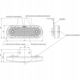 Rectangular rear position lamp LED 12 24v