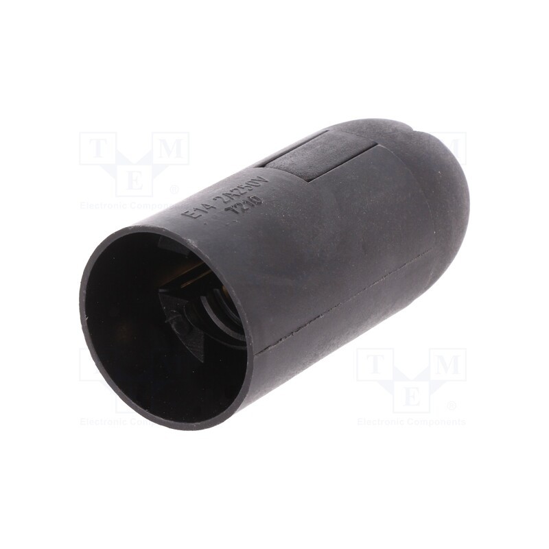 1 pcs x PAWBOL - D.3004 - Lampholder: for lamp, E14, Body: black, Ø: 26mm, Mat: thermoplastic