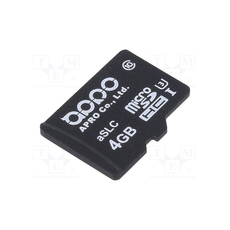 1 pcs x APRO - WPMSD004G-PFISMAS - Memory card, industrial, aSLC,microSDHC, 4GB, -25÷85°C, PHANES-F
