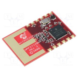 1 pcs x MICROCHIP TECHNOLOGY - MRF24J40MA-I/RM - Module: RF, PCB, ZigBee, O-QPSK, 2.4GHz, 4-wire SPI, -94dBm, 5dBm