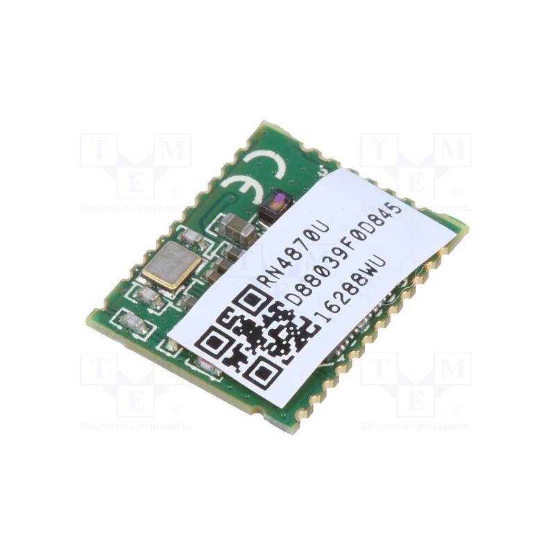 1 pcs x MICROCHIP TECHNOLOGY - RN4870U-V/RM118 - Module: Bluetooth Low Energy, Bluetooth 5,Bluetooth Low Energy