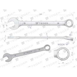 Open-end wrench 29 mm teger motogeneric