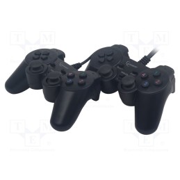 1 set x GEMBIRD - JPD-UDV2-01 - Gamepad, black, USB A, wired,USB 2.0, Features: analog joysticks