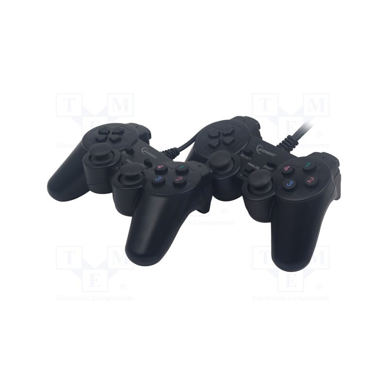 1 set x GEMBIRD - JPD-UDV2-01 - Gamepad, black, USB A, wired,USB 2.0, Features: analog joysticks