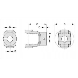 Fork with hub threaded hole 20 mm t10 v10