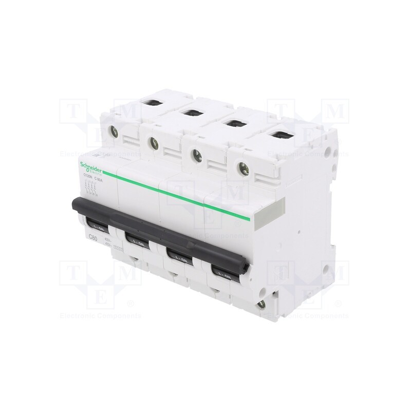 1 pcs x SCHNEIDER ELECTRIC - A9N18372 - Circuit breaker, 230/400VAC, Inom: 80A, Poles: 4, Charact: C, 10kA