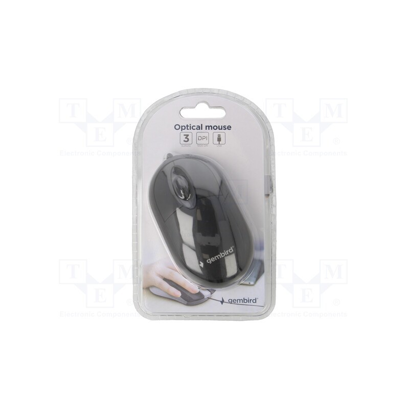 1 pcs x GEMBIRD - MUS-U-01 - Optical mouse, black, USB A, wired, 1.25m, No.of butt: 3