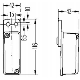 Marker lamp 5w rectangular 12 24v red and white
