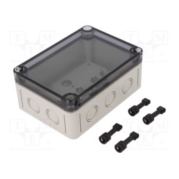 1 pcs x SPELSBERG - 10600901 - Enclosure: multipurpose, X: 94mm, Y: 130mm, Z: 57mm, TK PS, grey, IP66
