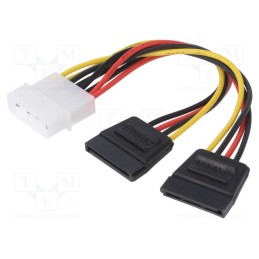 1 pcs x QOLTEC - 27618 - Cable: mains SATA, Molex male,SATA L-Type plug x2, 0.2m