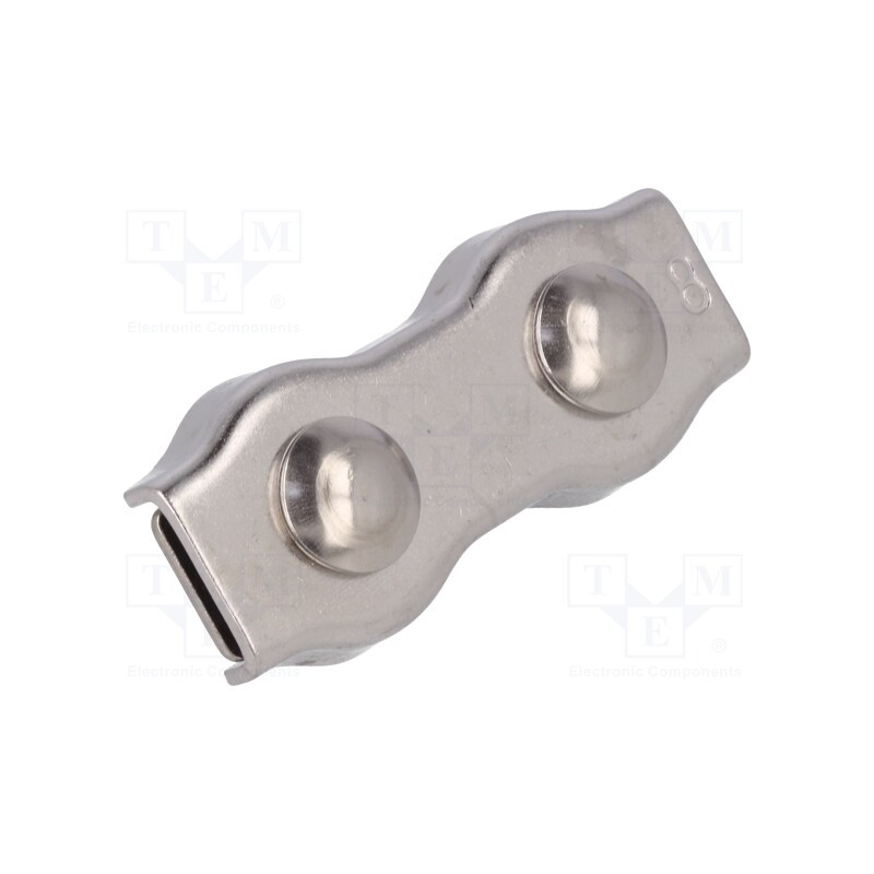 1 pcs x KRAFTBERG - ZLR2-8-A4 - Rope clamp duplex, acid resistant steel A4, for rope, Ørope: 8mm