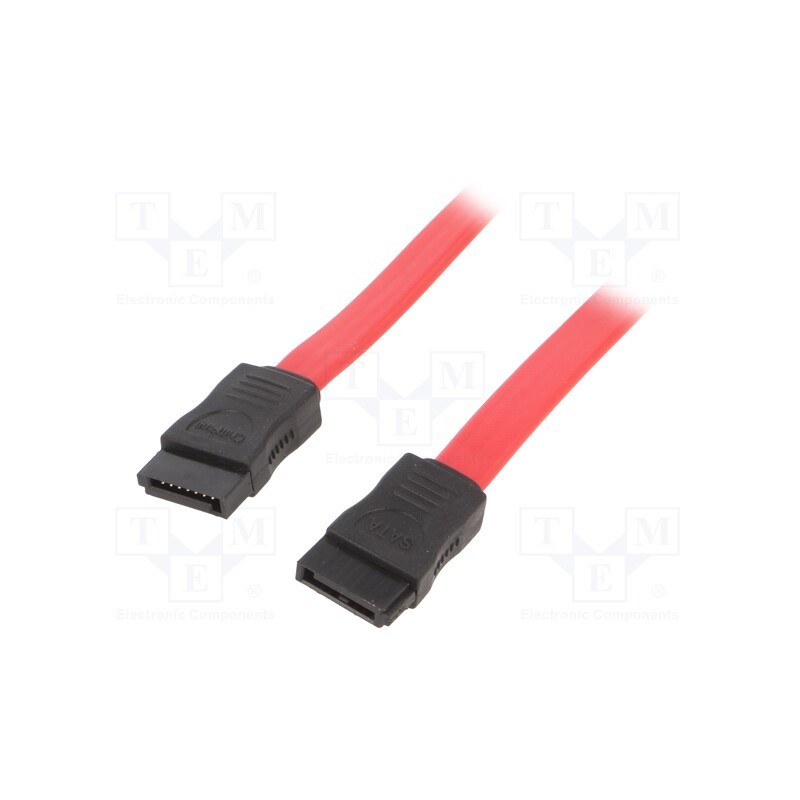 1 pcs x GEMBIRD - CC-SATA-DATA-XL - Cable: SATA, SATA female,both sides, 1m, flat,SATA III