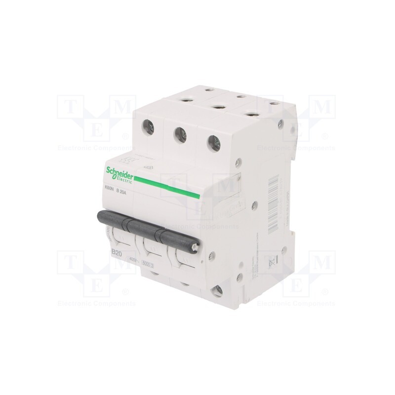 1 pcs x SCHNEIDER ELECTRIC - A9K01320 - Circuit breaker, 230/400VAC, Inom: 20A, Poles: 3, Charact: B, 6kA