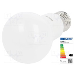 1 pcs x PHILIPS - 8718696577578 - LED lamp, warm white, E27, 230VAC, 470lm, P: 5.5W, 200°, 2700K