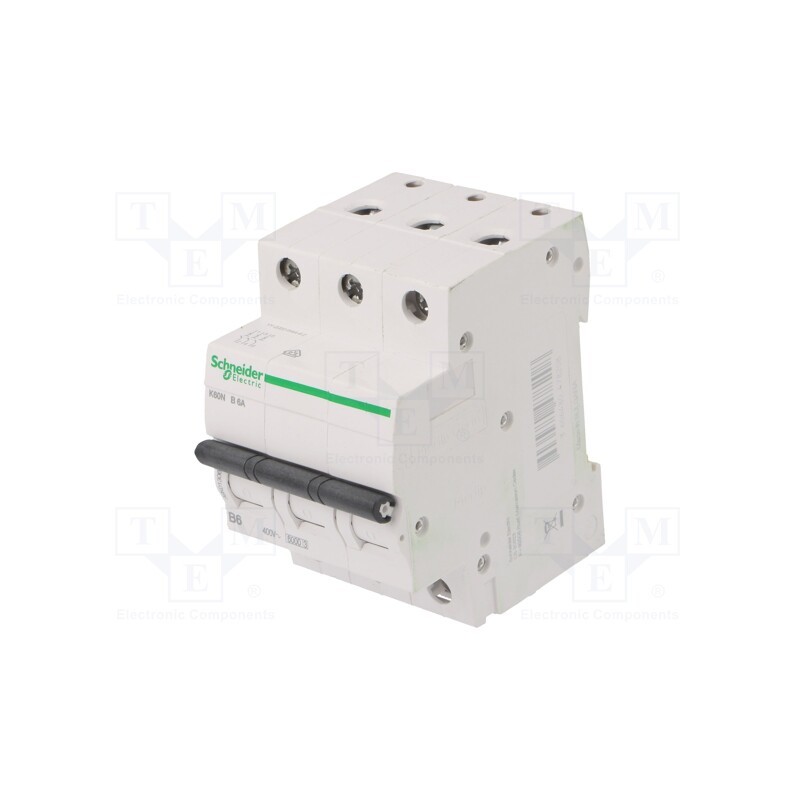 1 pcs x SCHNEIDER ELECTRIC - A9K01306 - Circuit breaker, 230/400VAC, Inom: 6A, Poles: 3, Charact: B, 6kA