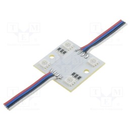 1 pcs x OPTOFLASH - OF-LED4RGB - LED, RGB, 1.44W, 12VDC, 120°, No.of diodes: 4, 30x30mm