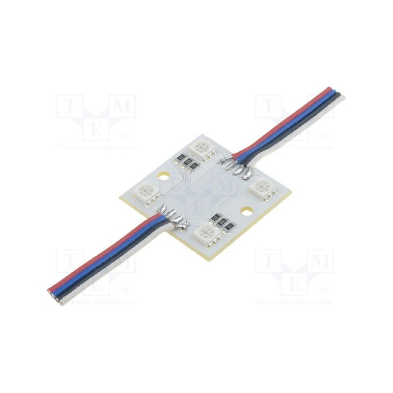 1 pcs x OPTOFLASH - OF-LED4RGB - LED, RGB, 1.44W, 12VDC, 120°, No.of diodes: 4, 30x30mm