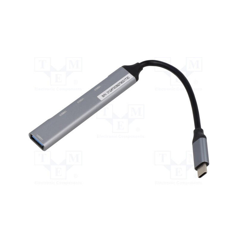 1 pcs x GEMBIRD - UHB-CM-U3P1U2P3-02 - Hub USB, USB A socket x4,USB C plug, USB 2.0,USB 3.1, grey