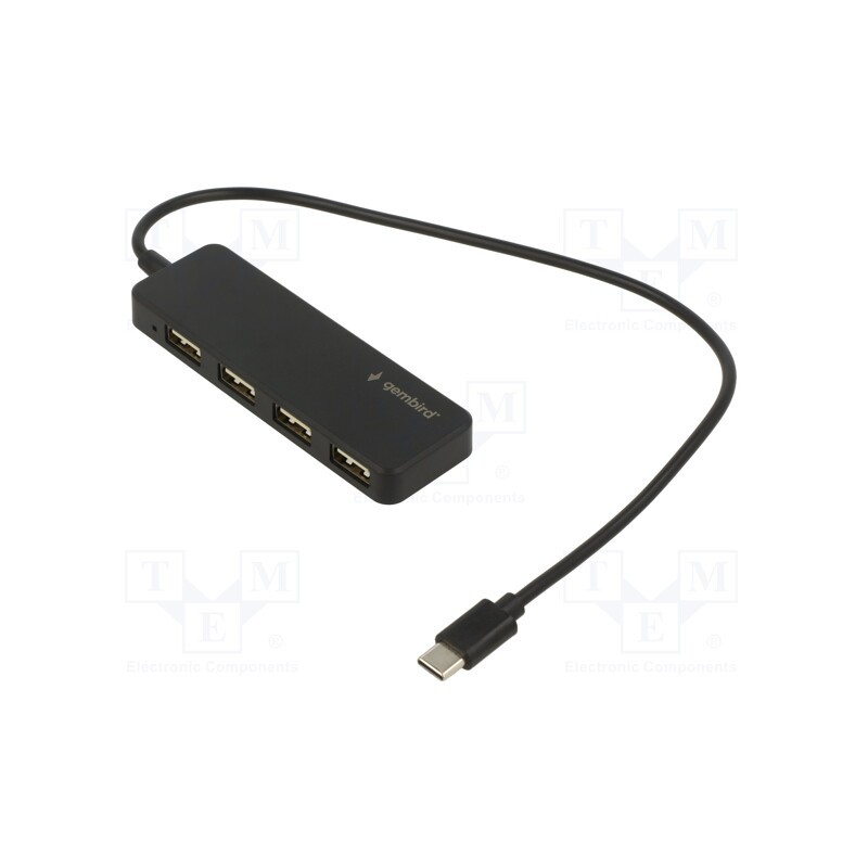 1 pcs x GEMBIRD - UHB-CM-U2P4-01 - Hub USB, USB A socket x4,USB C plug, USB 2.0, black, 0.3m