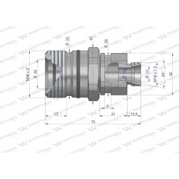 Hydraulic quick connector, socket M18x1 5 Warynski
