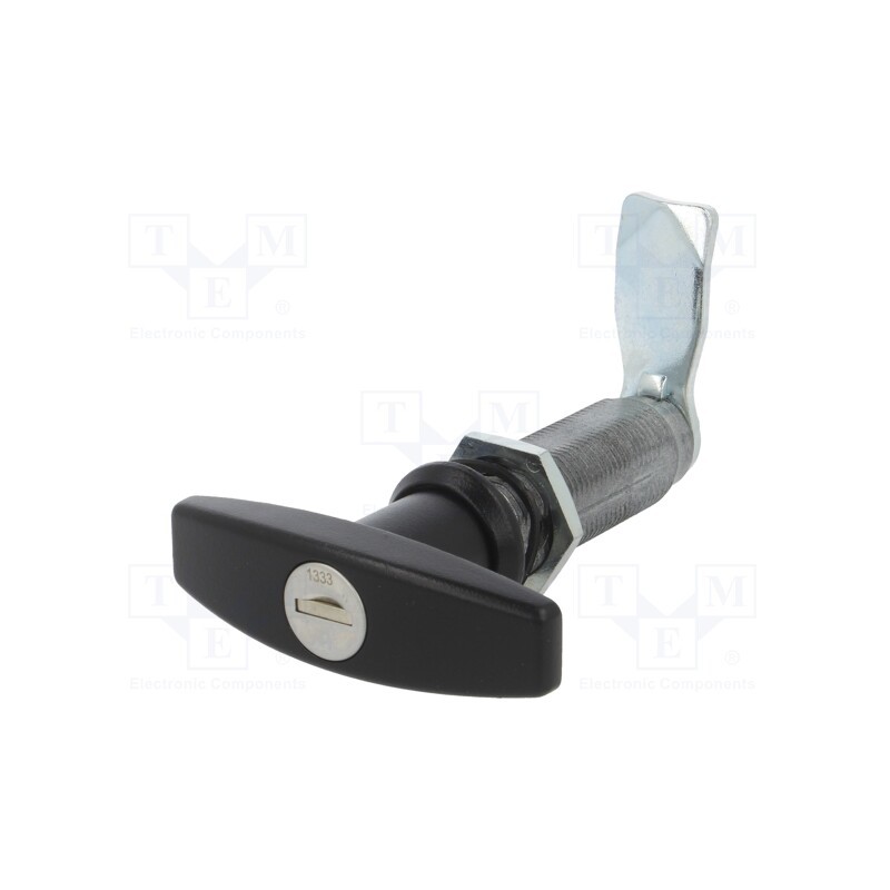 1 pcs x ROZTOCZE - 2.T60.002-60 - Lock, zinc and aluminium alloy, 60mm, black finish, Kit: key x2