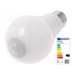 1 pcs x PHILIPS - 8718699782733 - LED lamp, warm white, E27, 230VAC, 806lm, P: 8W, 280°, 2700K