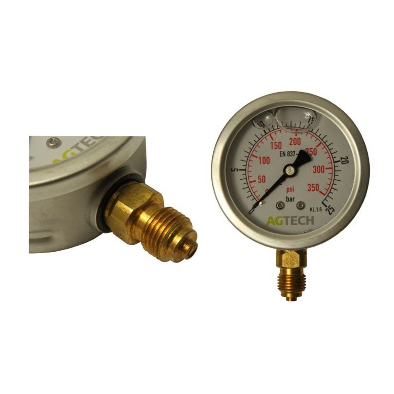 Pressure gauge fi 63 bsp 1 4 dollars range 0 25 bar agtech
