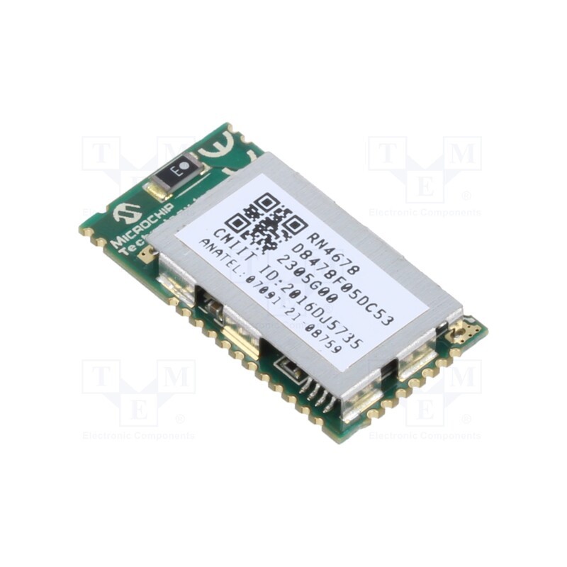 1 pcs x MICROCHIP TECHNOLOGY - RN4678-VB/RM122 - Module: Bluetooth Classic / Low Energy, GPIO,UART, SMD, 5.0