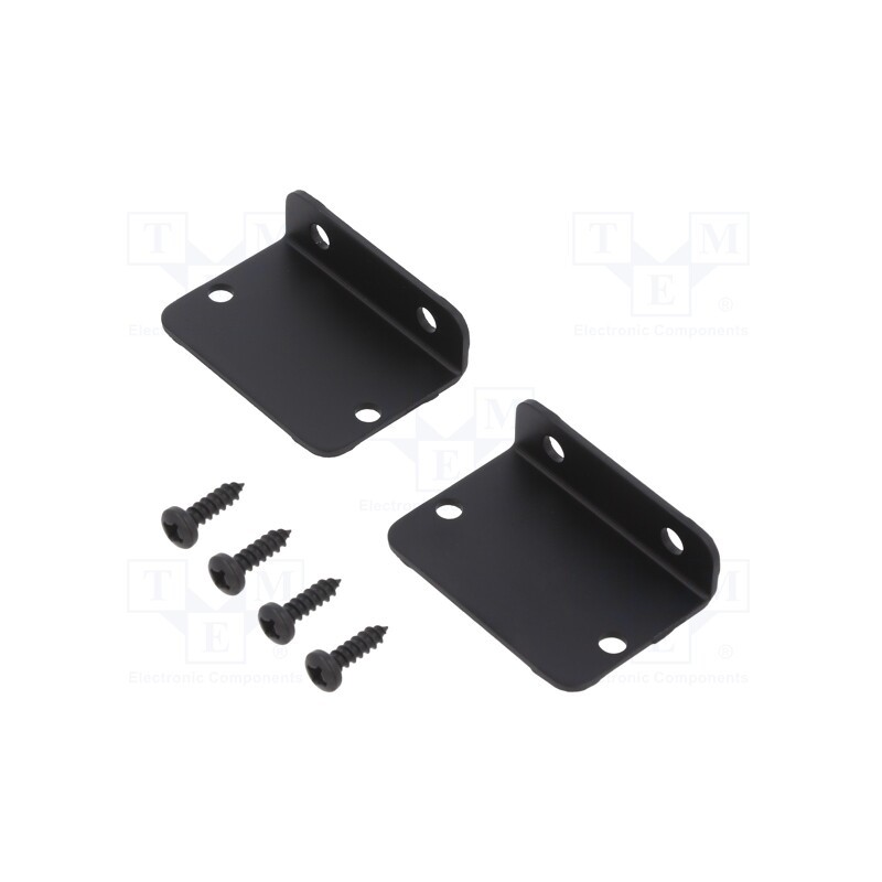1 set x HAMMOND - 1455DFBK - Clip, aluminium, HM-1455D, 2pcs, Colour: black