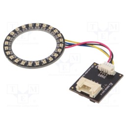 1 pcs x LUMEX - SMR-3727-24-RGB-UR - LED ring, RGB, 1.9W, 5VDC, 120°, No.of diodes: 24, Dim: Ø37mm, 5mA