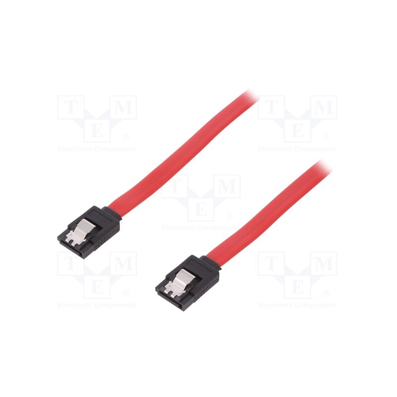 1 pcs x DIGITUS - AK-400102-005-R - Cable: SATA, SATA plug,both sides, 500mm, red, Core: Cu, 26AWG