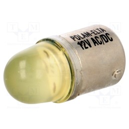 1 pcs x POLAM-ELTA - LY-BA15S-12AC/DC - LED lamp, yellow, BA15S, 12VDC, 12VAC