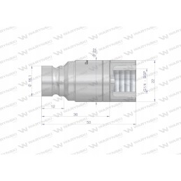 Hydraulic quick coupling, dry-cut plug