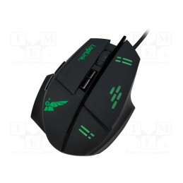 1 pcs x LOGILINK - ID0157 - Optical mouse, black,green, USB, wired, No.of butt: 7