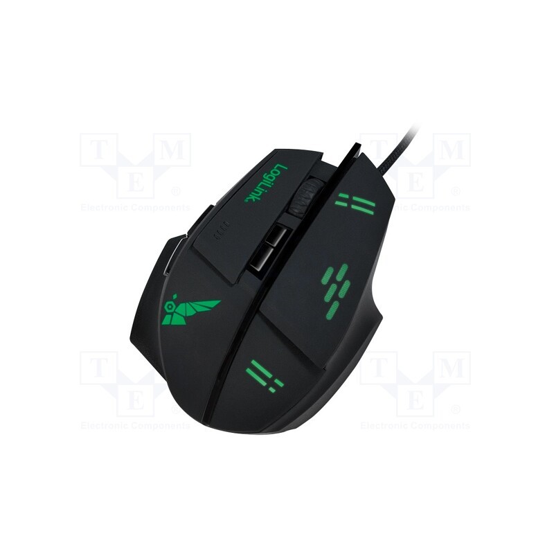 1 pcs x LOGILINK - ID0157 - Optical mouse, black,green, USB, wired, No.of butt: 7